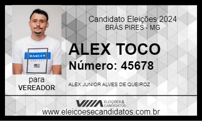 Candidato ALEX TOCO 2024 - BRÁS PIRES - Eleições