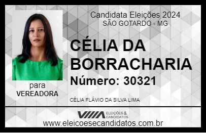 Candidato CÉLIA DA BORRACHARIA 2024 - SÃO GOTARDO - Eleições