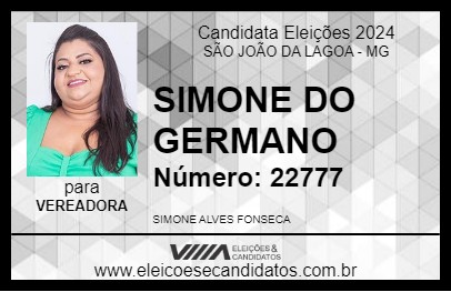 Candidato SIMONE DO GERMANO 2024 - SÃO JOÃO DA LAGOA - Eleições