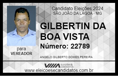 Candidato GILBERTIN DA BOA VISTA 2024 - SÃO JOÃO DA LAGOA - Eleições