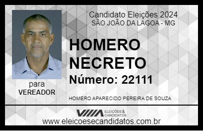 Candidato HOMERO NECRETO 2024 - SÃO JOÃO DA LAGOA - Eleições