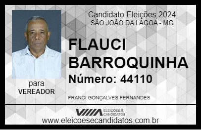 Candidato FLAUCI BARROQUINHA 2024 - SÃO JOÃO DA LAGOA - Eleições