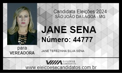 Candidato JANE SENA 2024 - SÃO JOÃO DA LAGOA - Eleições