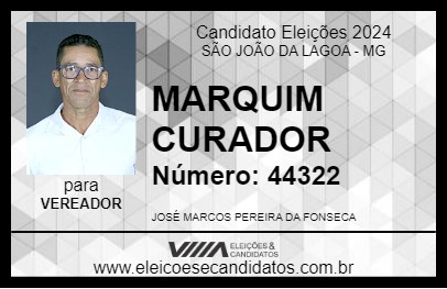 Candidato MARQUIM CURADOR 2024 - SÃO JOÃO DA LAGOA - Eleições