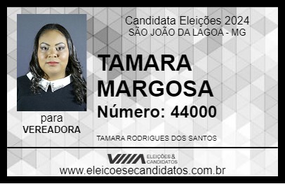 Candidato TAMARA MARGOSA 2024 - SÃO JOÃO DA LAGOA - Eleições