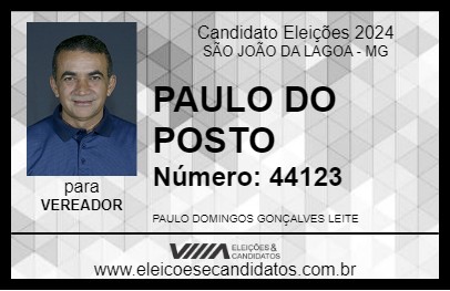 Candidato PAULO DO POSTO 2024 - SÃO JOÃO DA LAGOA - Eleições