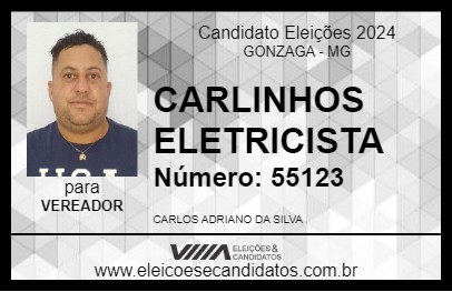 Candidato CARLINHOS ELETRICISTA 2024 - GONZAGA - Eleições