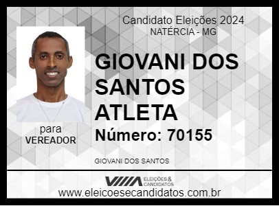 Candidato GIOVANI DOS SANTOS ATLETA 2024 - NATÉRCIA - Eleições