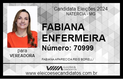 Candidato FABIANA ENFERMEIRA 2024 - NATÉRCIA - Eleições