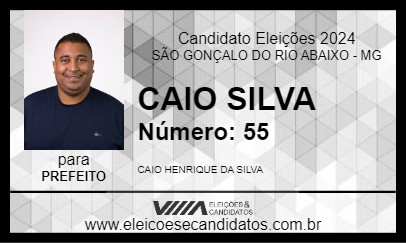 Candidato CAIO SILVA 2024 - SÃO GONÇALO DO RIO ABAIXO - Eleições