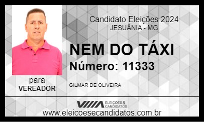 Candidato NEM DO TÁXI 2024 - JESUÂNIA - Eleições