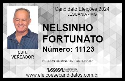 Candidato NELSINHO FORTUNATO 2024 - JESUÂNIA - Eleições