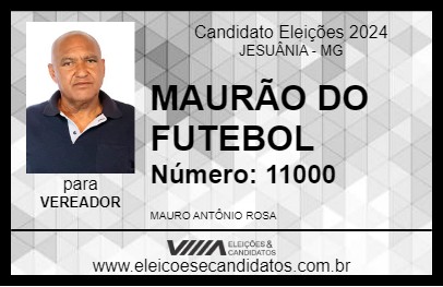 Candidato MAURÃO DO FUTEBOL 2024 - JESUÂNIA - Eleições