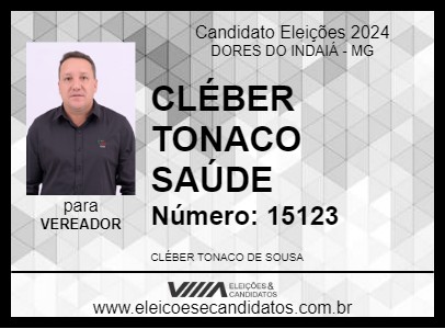 Candidato CLÉBER TONACO SAÚDE 2024 - DORES DO INDAIÁ - Eleições