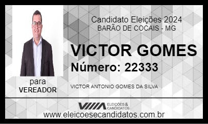 Candidato VICTOR GOMES 2024 - BARÃO DE COCAIS - Eleições