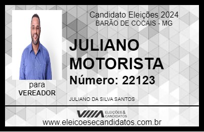 Candidato JULIANO MOTORISTA 2024 - BARÃO DE COCAIS - Eleições