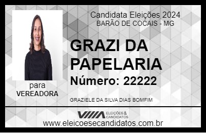 Candidato GRAZI DA PAPELARIA 2024 - BARÃO DE COCAIS - Eleições