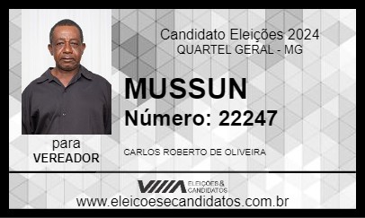 Candidato MUSSUN 2024 - QUARTEL GERAL - Eleições