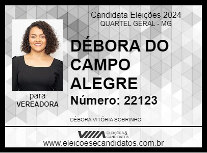 Candidato DÉBORA DO CAMPO ALEGRE 2024 - QUARTEL GERAL - Eleições