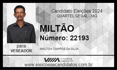 Candidato MILTÃO 2024 - QUARTEL GERAL - Eleições