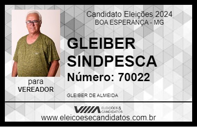 Candidato GLEIBER SINDPESCA 2024 - BOA ESPERANÇA - Eleições