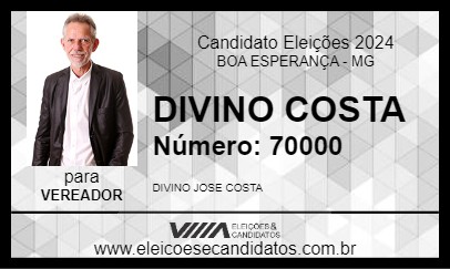 Candidato DIVINO COSTA 2024 - BOA ESPERANÇA - Eleições