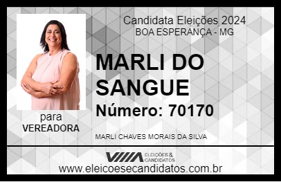 Candidato MARLI ASSOCIAÇÃO DO SANGUE 2024 - BOA ESPERANÇA - Eleições