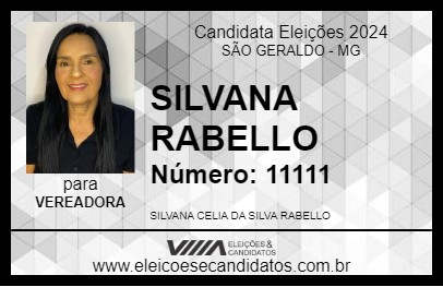 Candidato SILVANA RABELLO 2024 - SÃO GERALDO - Eleições