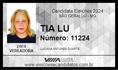 Candidato TIA LU 2024 - SÃO GERALDO - Eleições