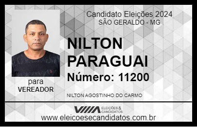 Candidato NILTON PARAGUAI 2024 - SÃO GERALDO - Eleições