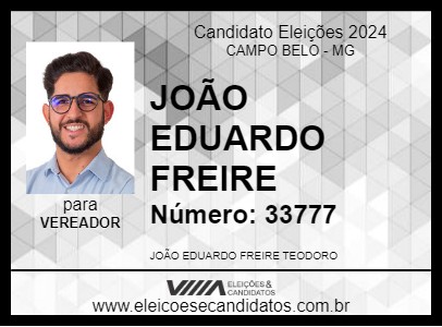 Candidato JOÃO EDUARDO FREIRE 2024 - CAMPO BELO - Eleições