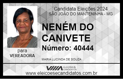 Candidato NENÉM DO CANIVETE 2024 - SÃO JOÃO DO MANTENINHA - Eleições