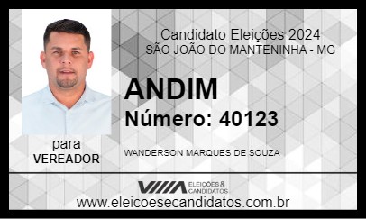 Candidato ANDIM 2024 - SÃO JOÃO DO MANTENINHA - Eleições