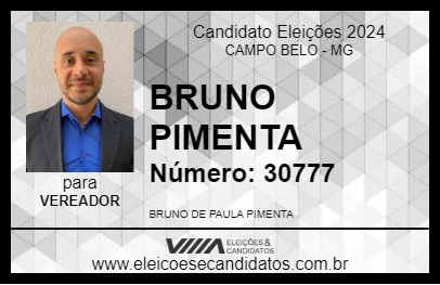 Candidato BRUNO PIMENTA 2024 - CAMPO BELO - Eleições