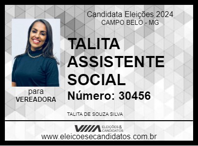 Candidato TALITA ASSISTENTE SOCIAL 2024 - CAMPO BELO - Eleições