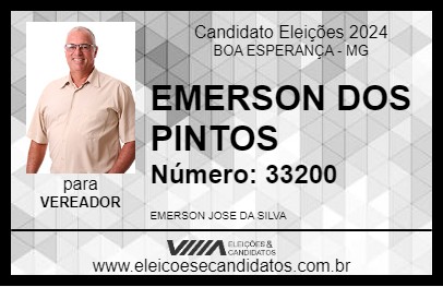 Candidato EMERSON DOS PINTOS 2024 - BOA ESPERANÇA - Eleições