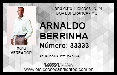 Candidato ARNALDO BERRINHA 2024 - BOA ESPERANÇA - Eleições