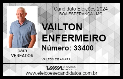 Candidato VAILTON ENFERMEIRO 2024 - BOA ESPERANÇA - Eleições