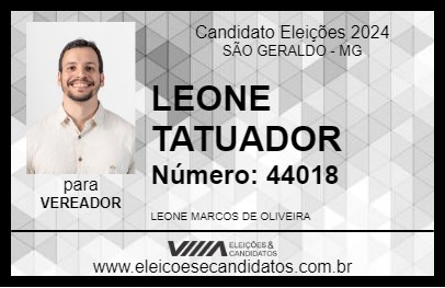 Candidato LEONE TATUADOR 2024 - SÃO GERALDO - Eleições