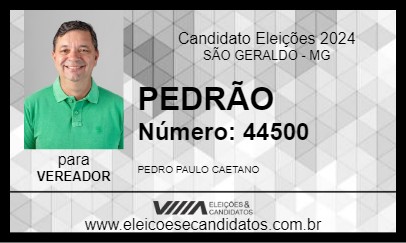 Candidato PEDRÃO 2024 - SÃO GERALDO - Eleições