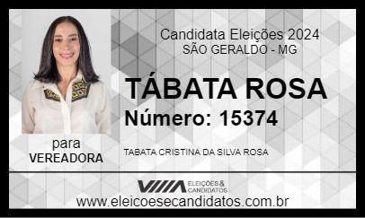 Candidato TÁBATA ROSA 2024 - SÃO GERALDO - Eleições