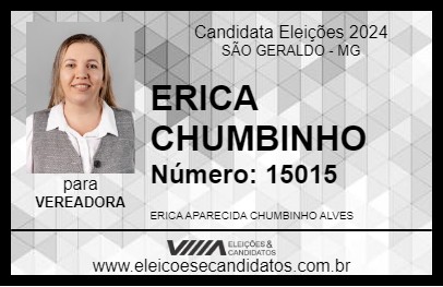 Candidato ERICA CHUMBINHO 2024 - SÃO GERALDO - Eleições