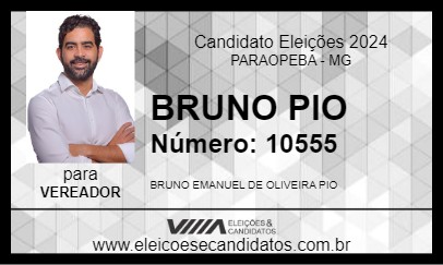 Candidato BRUNO PIO 2024 - PARAOPEBA - Eleições