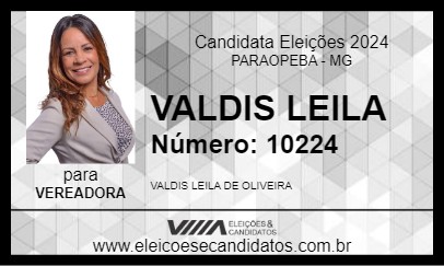 Candidato VALDIS LEILA 2024 - PARAOPEBA - Eleições