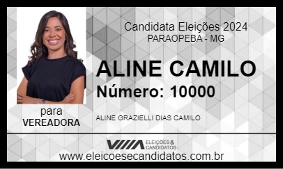 Candidato ALINE CAMILO 2024 - PARAOPEBA - Eleições