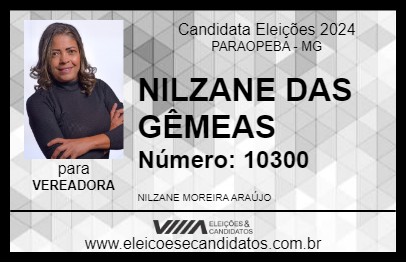 Candidato NILZANE DAS GÊMEAS 2024 - PARAOPEBA - Eleições