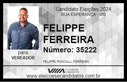 Candidato FELIPPE FERREIRA 2024 - BOA ESPERANÇA - Eleições