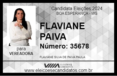 Candidato FLAVIANE PAIVA 2024 - BOA ESPERANÇA - Eleições