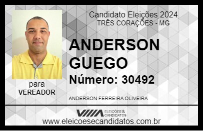 Candidato ANDERSON GUEGO 2024 - TRÊS CORAÇÕES - Eleições