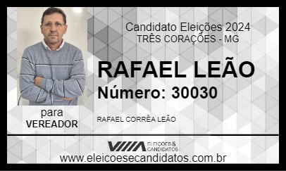 Candidato RAFAEL LEÃO 2024 - TRÊS CORAÇÕES - Eleições